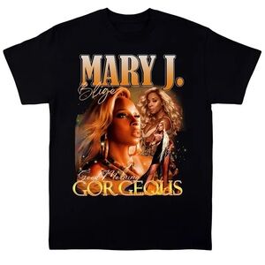 Gildan Black Graphic Tee Mary J Blige Vintage Tee